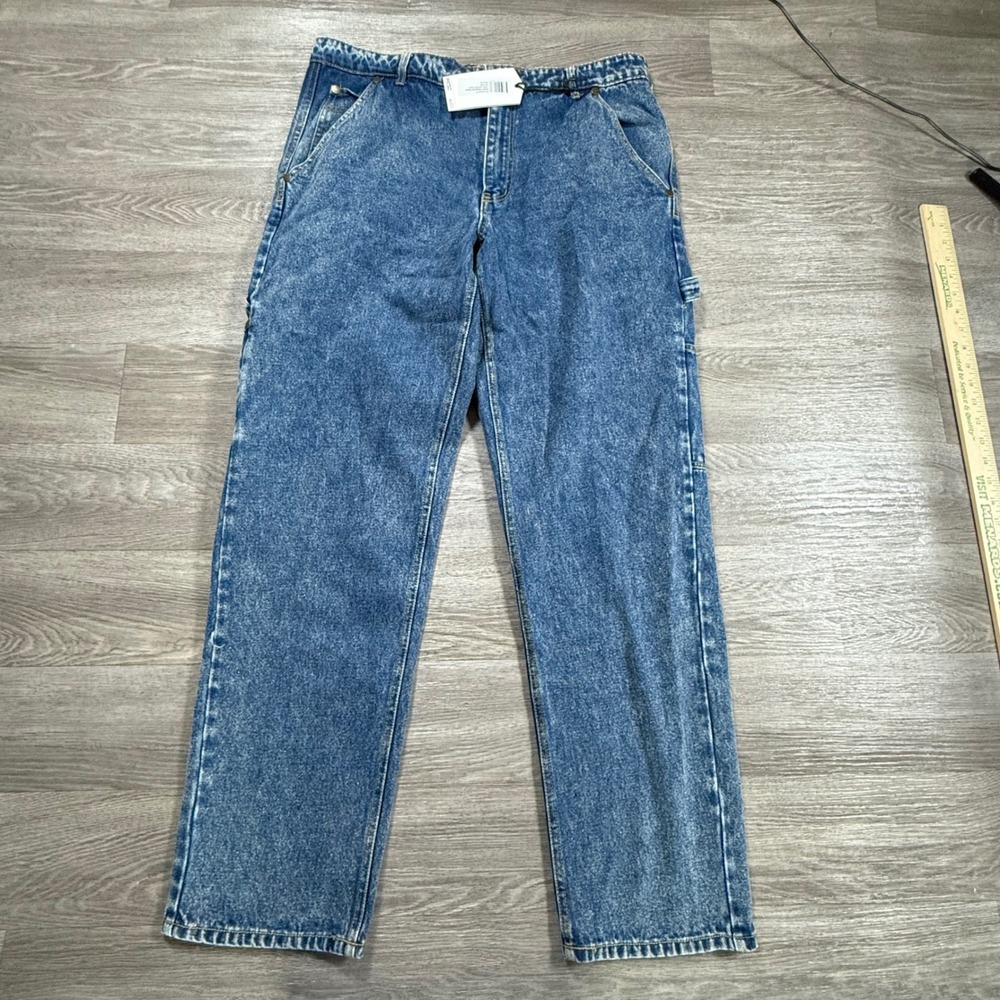 WeSC Mens Denim Carpenter Pants Mid Wash Blue Jeans W34 L32 ZS1853367P NWT